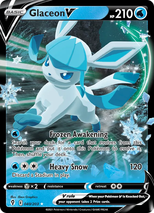 Glaceon V - Evolving Skies Pokemon Card