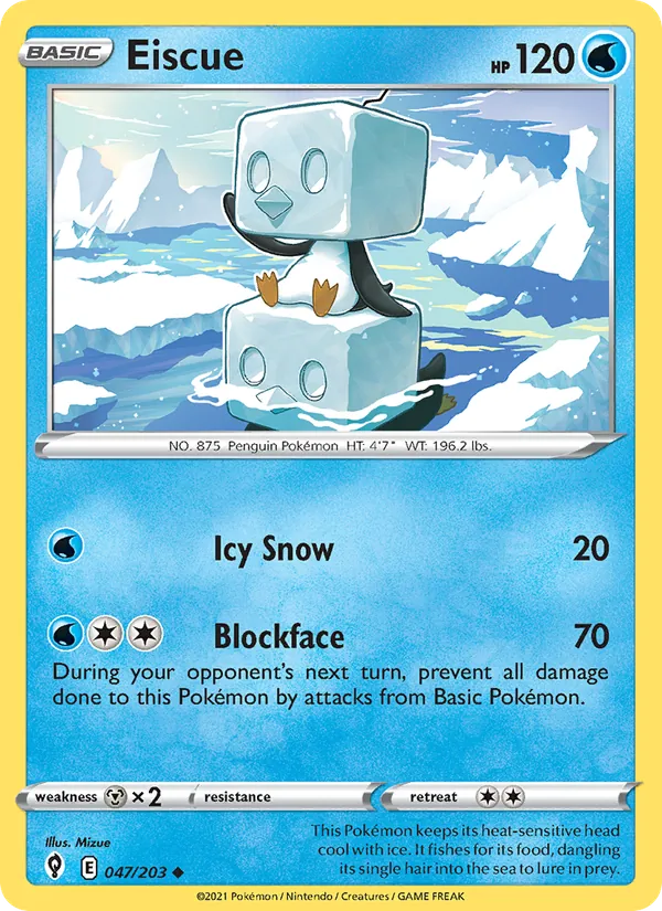 Eiscue - Evolving Skies Pokemon Card