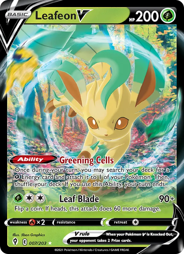 Leafeon V - Evolving Skies Pokemon Card