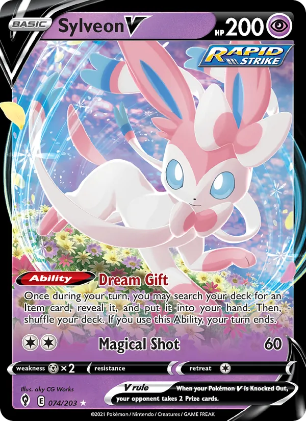 Sylveon V - Evolving Skies Pokemon Card