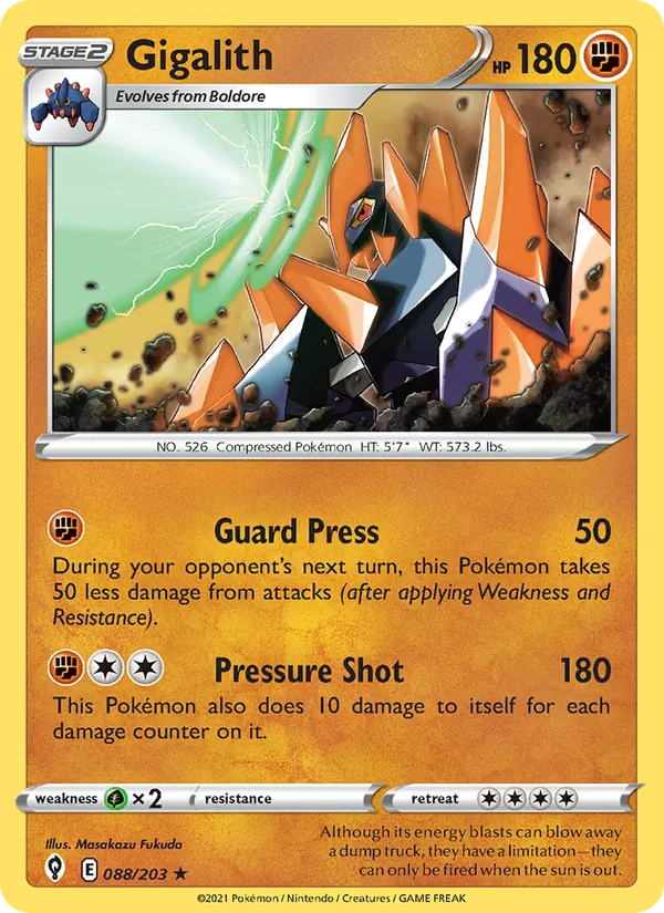 Gigalith - Evolving Skies Pokemon Card