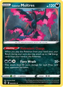 Galarian Moltres - Evolving Skies