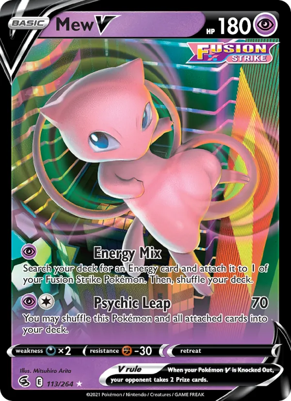 Mew V - Fusion Strike Pokemon Card
