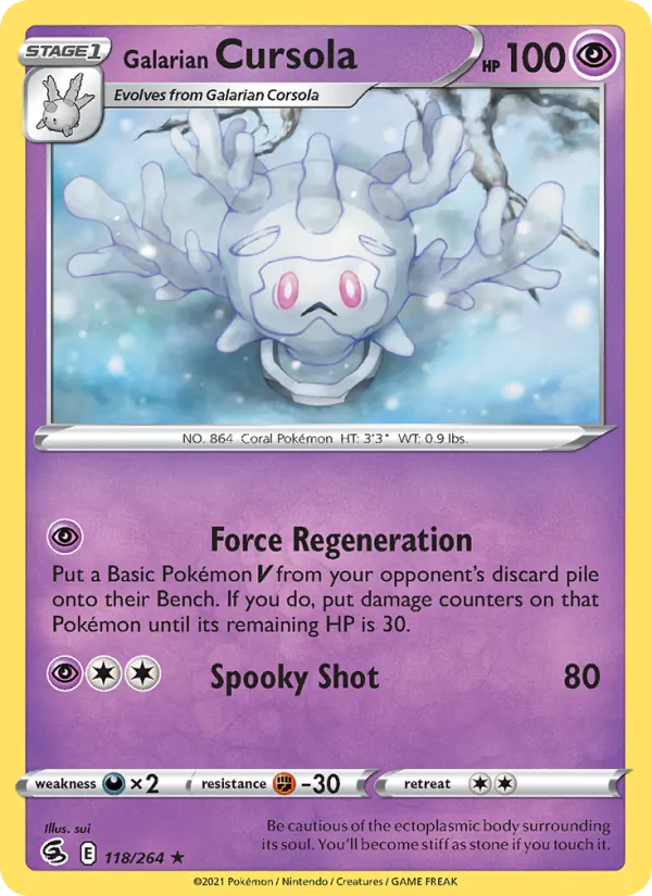 Galarian Cursola - Fusion Strike Pokemon Card