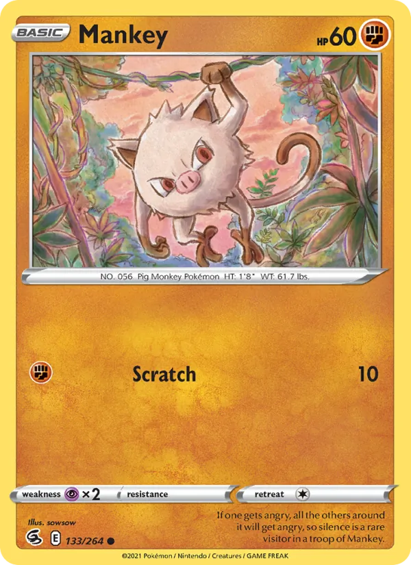 Mankey - Fusion Strike Pokemon Card