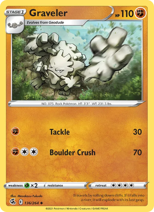 Graveler - Fusion Strike Pokemon Card