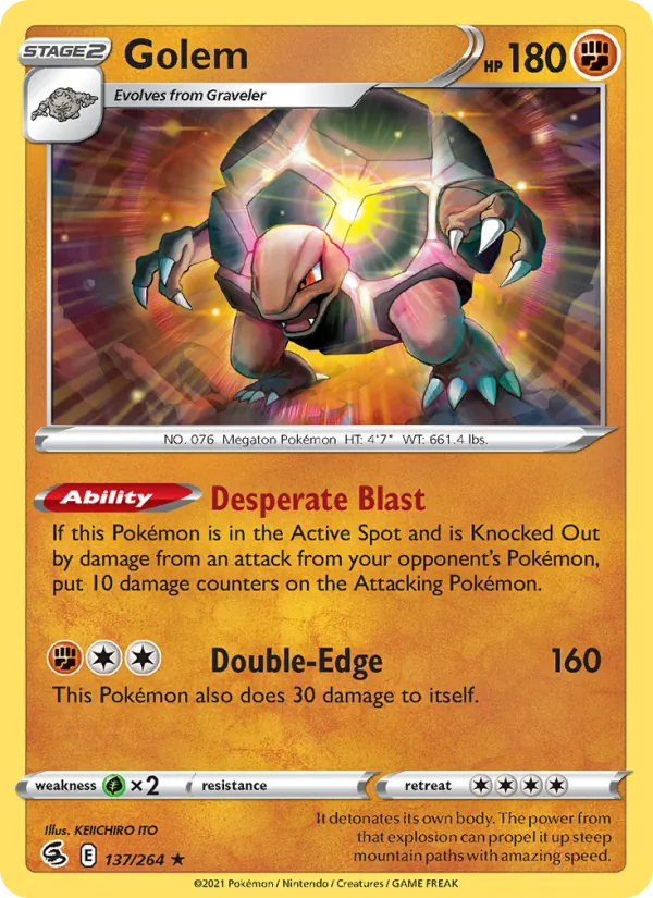 Golem - Fusion Strike Pokemon Card