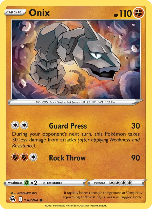 Onix - Fusion Strike Pokemon Card