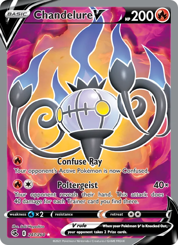 Chandelure V - Fusion Strike Pokemon Card