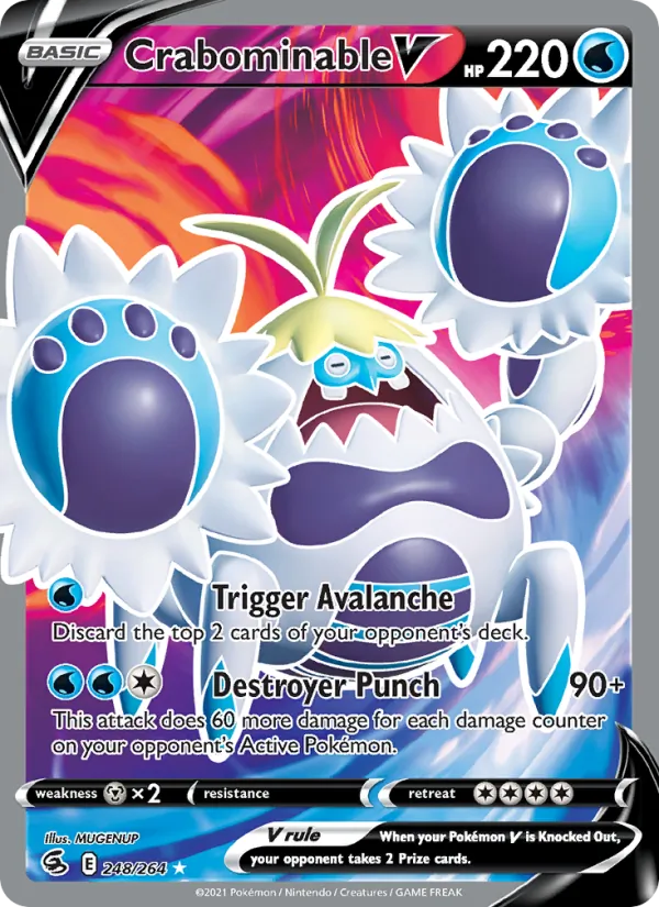 Crabominable V - Fusion Strike Pokemon Card