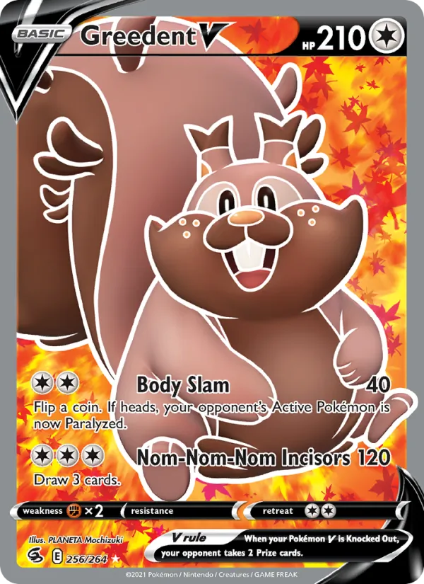 Greedent V - Fusion Strike Pokemon Card