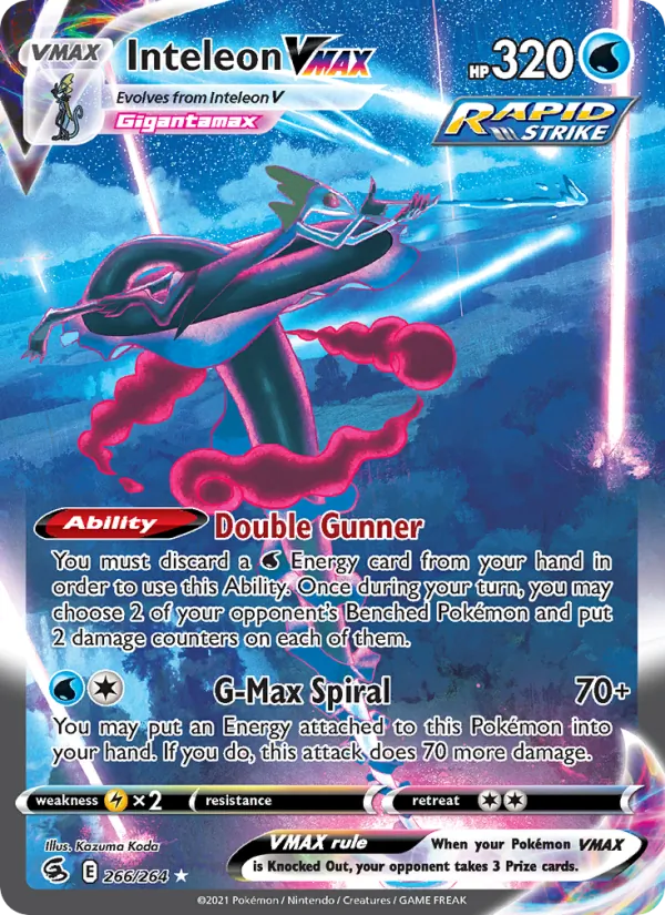 Inteleon VMAX - Fusion Strike Pokemon Card