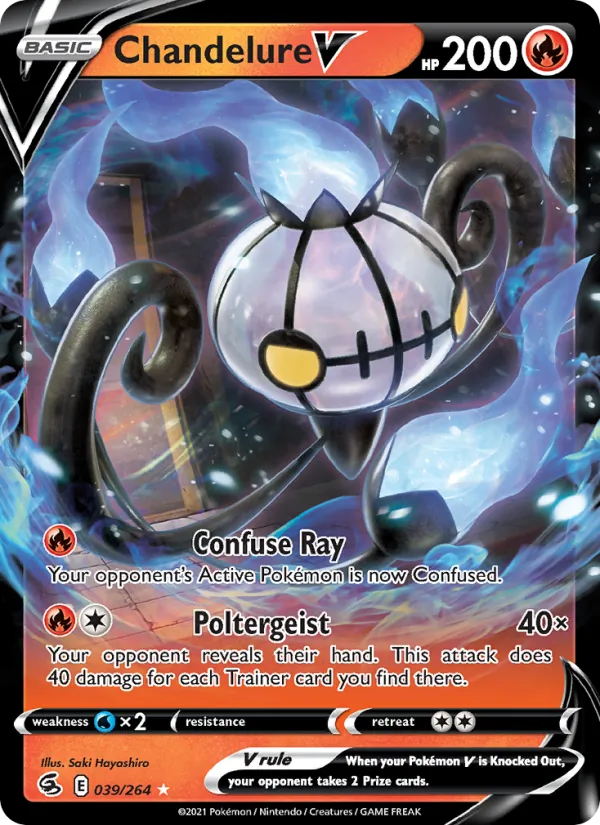 Chandelure V - Fusion Strike Pokemon Card