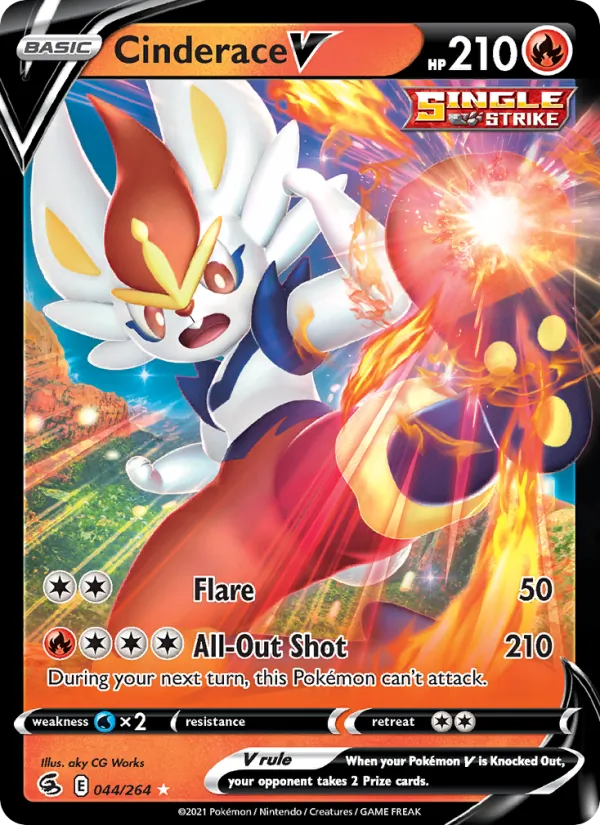 Cinderace V - Fusion Strike Pokemon Card