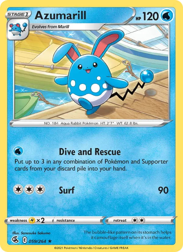 Azumarill - Fusion Strike Pokemon Card