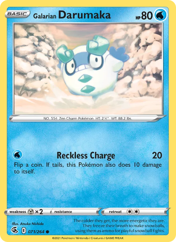 Galarian Darumaka - Fusion Strike Pokemon Card