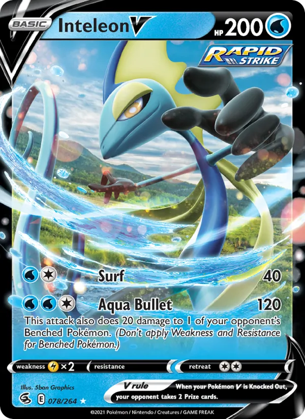 Inteleon V - Fusion Strike Pokemon Card