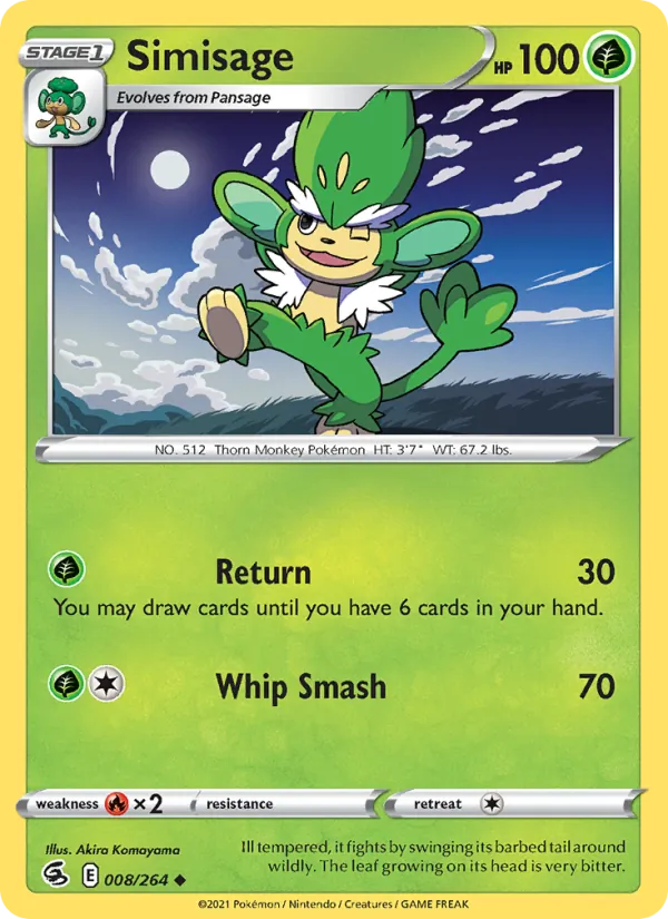 Simisage - Fusion Strike Pokemon Card