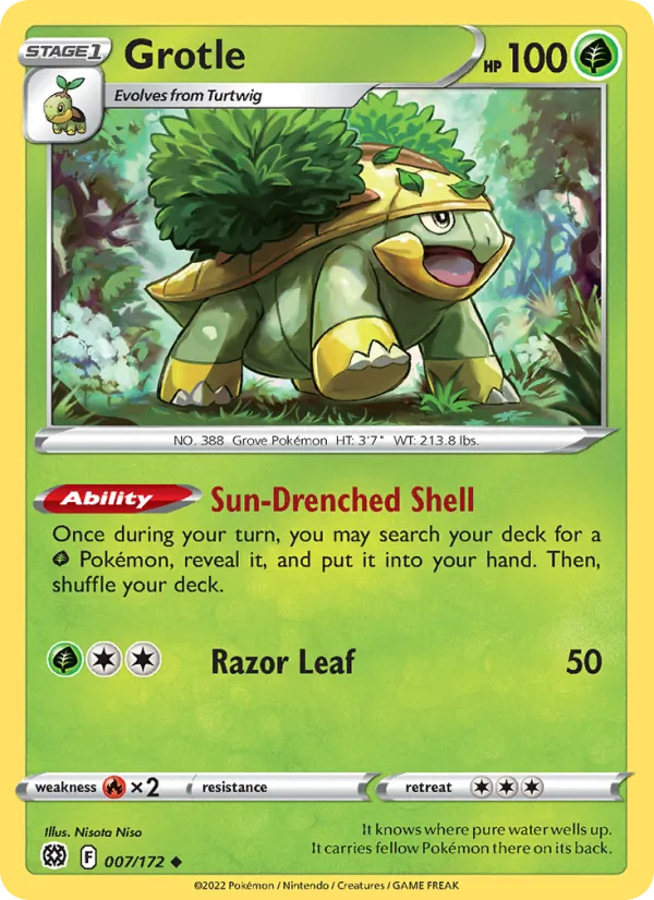 Grotle - Brilliant Stars Pokemon Card