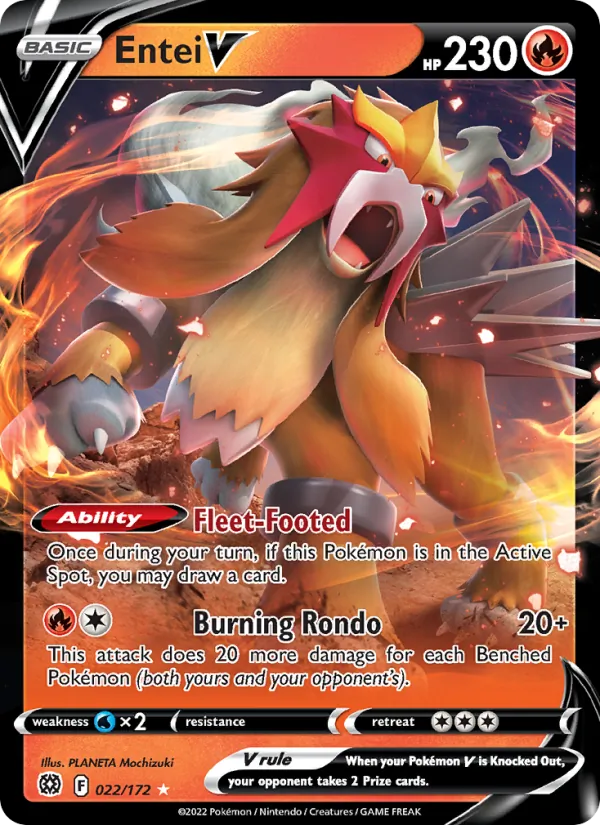 Entei V - Brilliant Stars Pokemon Card