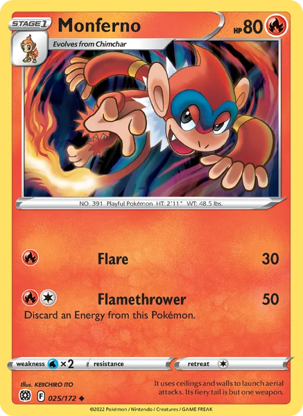 Monferno - Brilliant Stars Pokemon Card