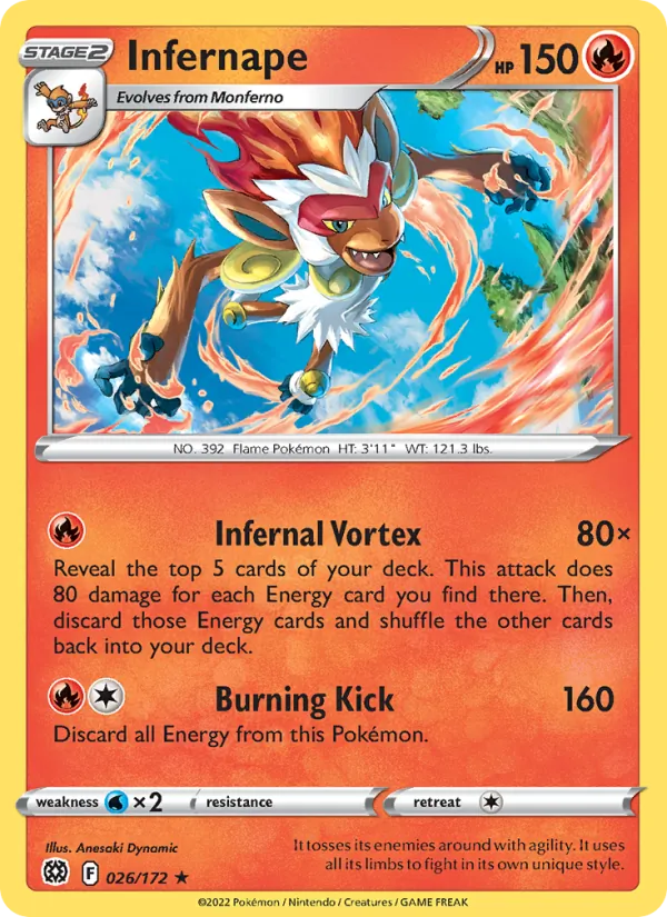 Infernape - Brilliant Stars Pokemon Card