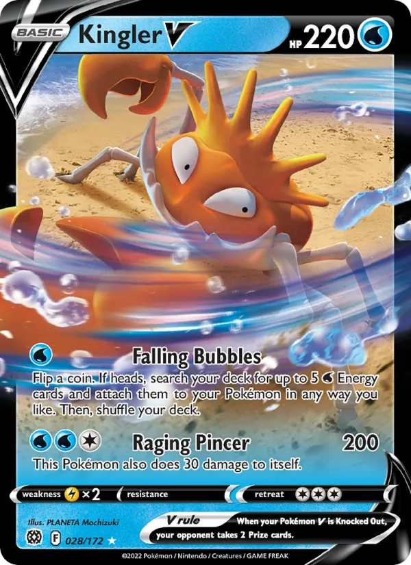 Kingler V - Brilliant Stars Pokemon Card