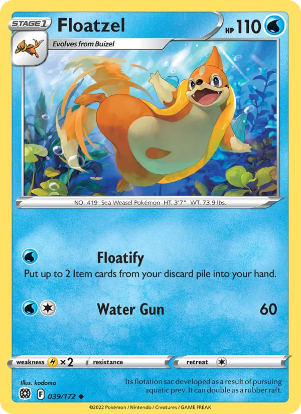 Floatzel - Brilliant Stars Pokemon Card