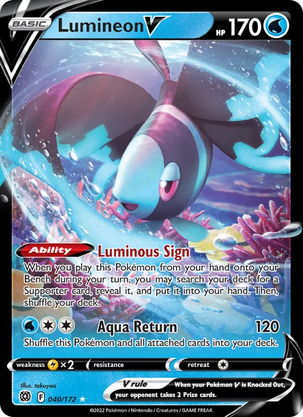 Lumineon V - Brilliant Stars Pokemon Card