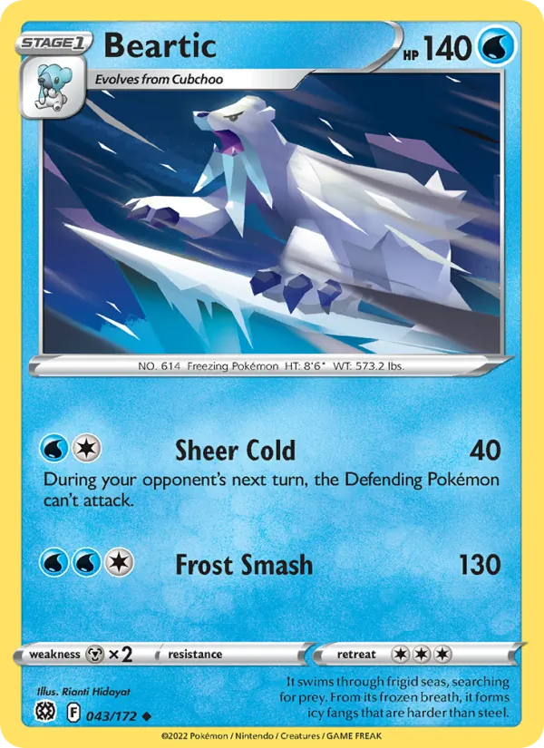 Beartic - Brilliant Stars Pokemon Card