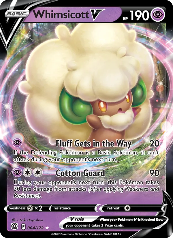 Whimsicott V - Brilliant Stars Pokemon Card