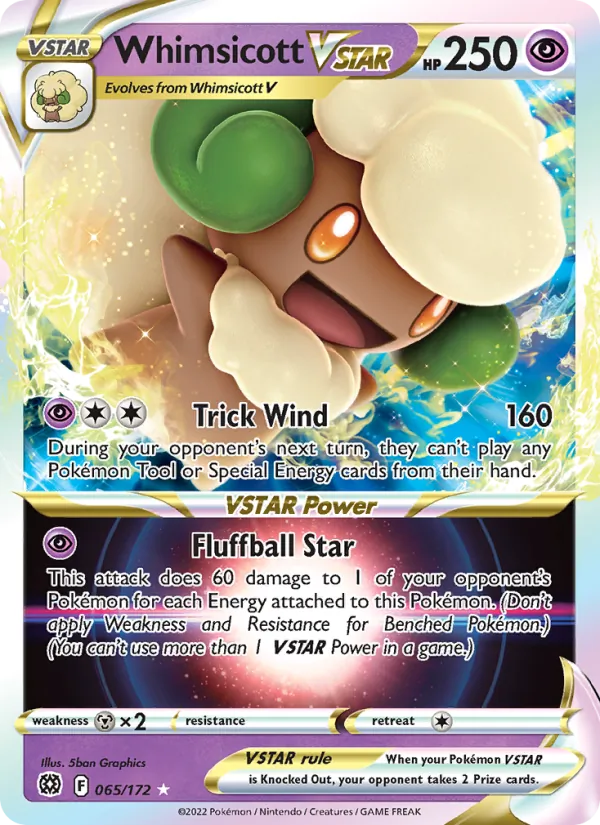 Whimsicott VSTAR - Brilliant Stars Pokemon Card