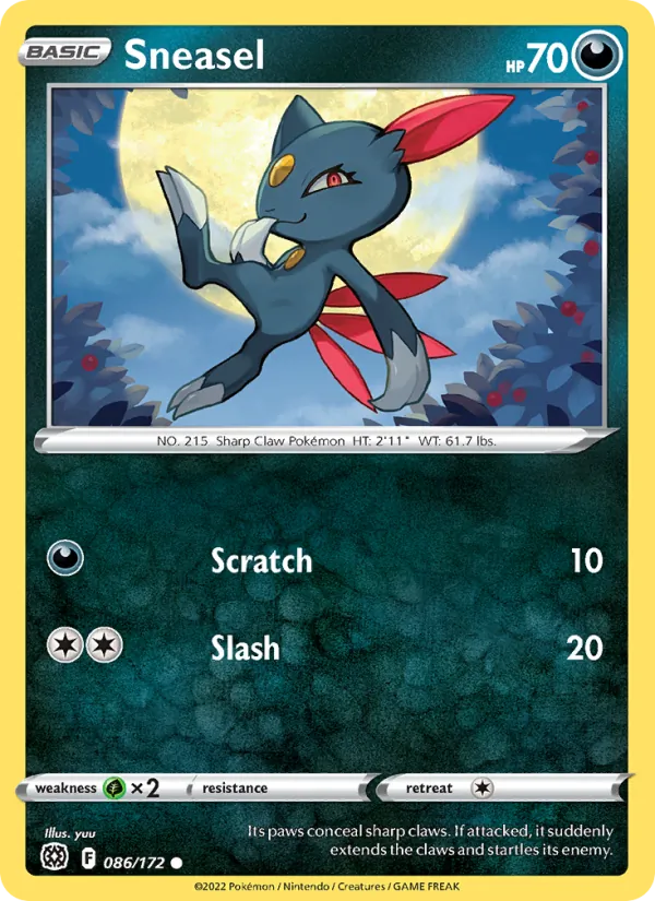 Sneasel - Brilliant Stars Pokemon Card