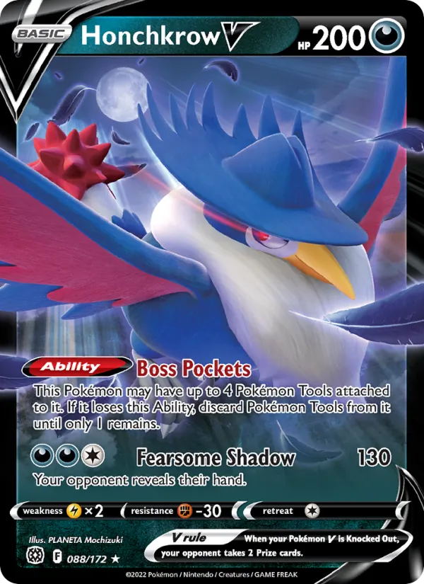 Honchkrow V - Brilliant Stars Pokemon Card