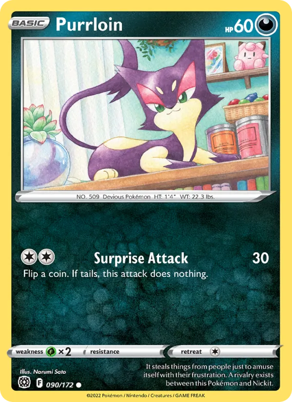 Purrloin - Brilliant Stars Pokemon Card