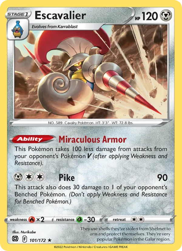 Escavalier - Brilliant Stars Pokemon Card