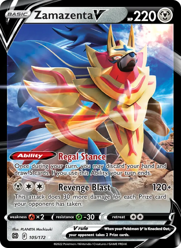 Zamazenta V - Brilliant Stars Pokemon Card