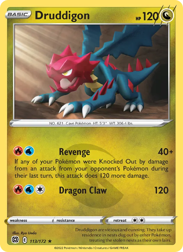 Druddigon - Brilliant Stars Pokemon Card