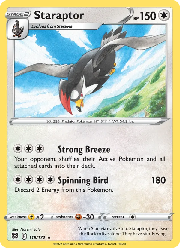 Staraptor - Brilliant Stars Pokemon Card
