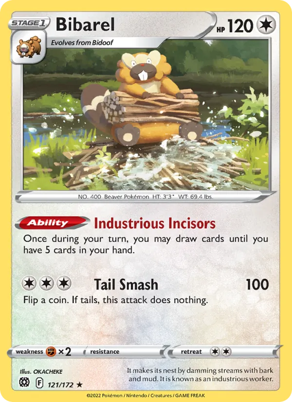 Bibarel - Brilliant Stars Pokemon Card