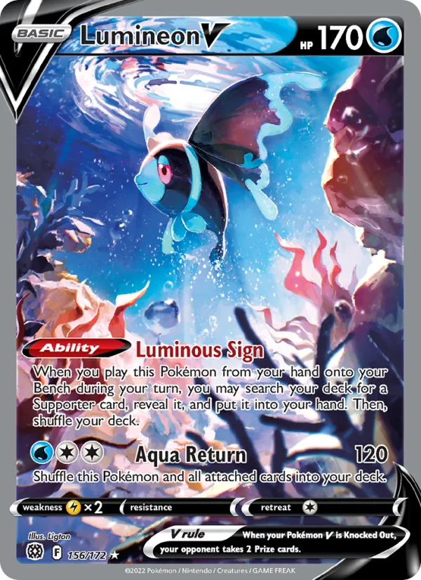 Lumineon V - Brilliant Stars Pokemon Card