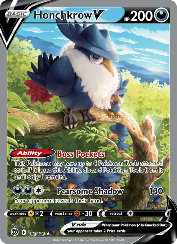 Honchkrow V - Brilliant Stars Pokemon Card