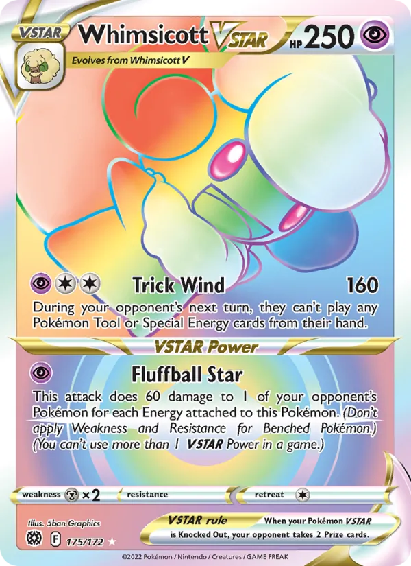 Whimsicott VSTAR - Brilliant Stars Pokemon Card