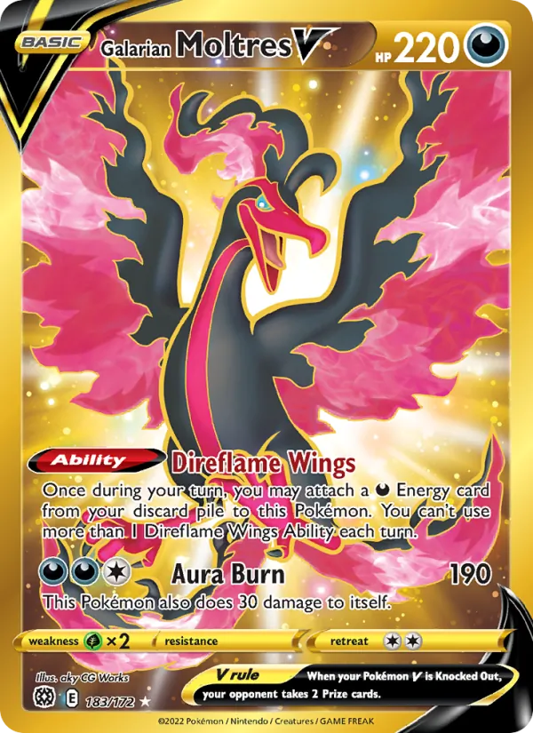Galarian Moltres V - Brilliant Stars Pokemon Card