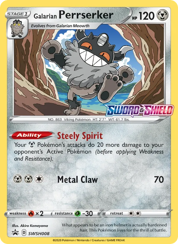 Galarian Perrserker - SWSH Black Star Promos Pokemon Card