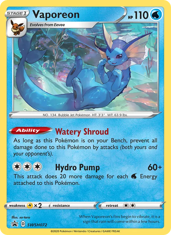 Vaporeon - SWSH Black Star Promos Pokemon Card