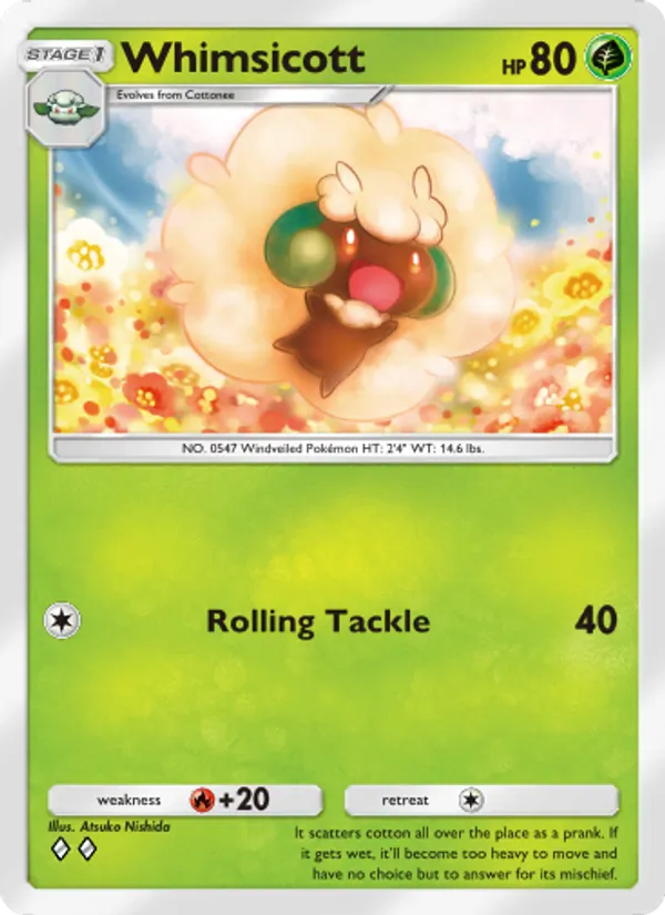 Whimsicott - Genetic Apex Pokemon Card