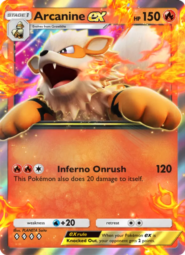 Arcanine ex - Genetic Apex Pokemon Card