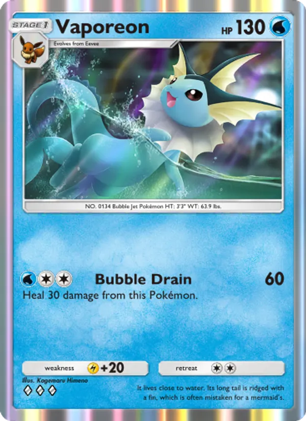 Vaporeon - Genetic Apex Pokemon Card