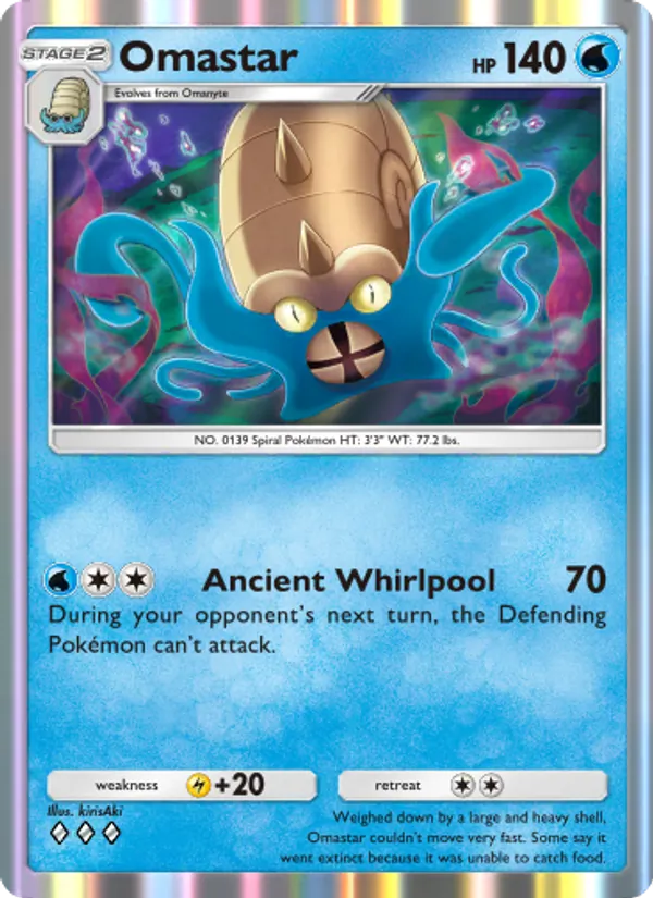 Omastar - Genetic Apex Pokemon Card